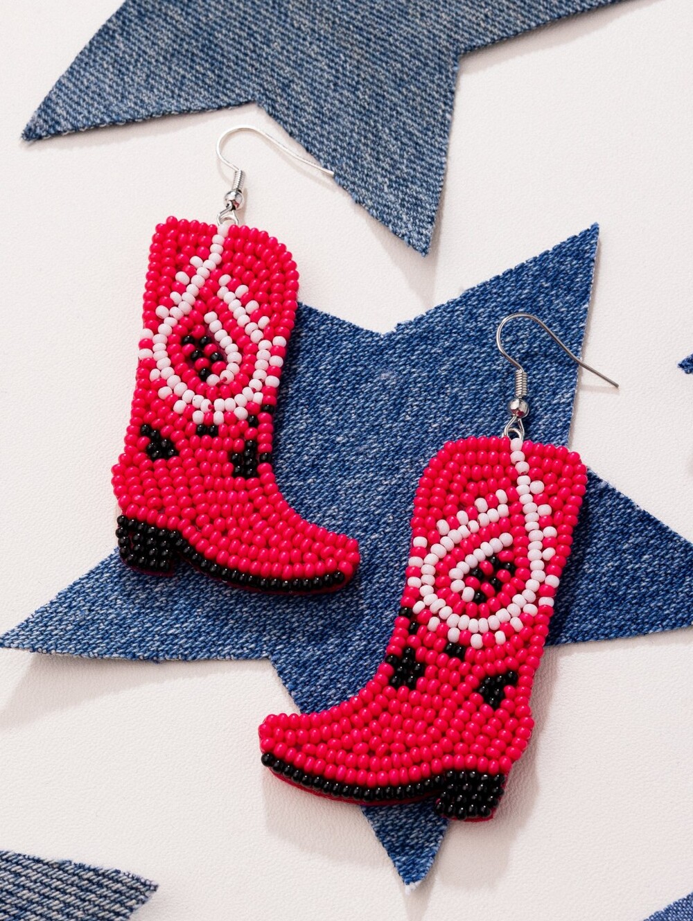 2/$10 Paparazzi Western Webbing - Pink Earrings